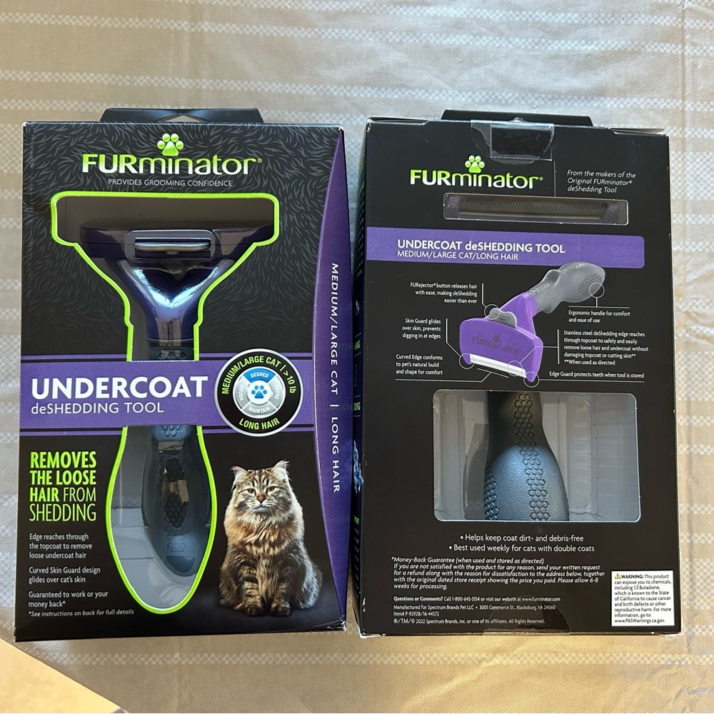 FURminator Black Cat Grooming Tool for Effective Shedding Control